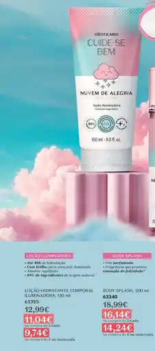 O Boticário Loção hidratante corporal iluminadora, promoção