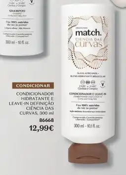 O Boticário Condicionar condicionador hidratante e leave-in definição ciência das curvas, promoção
