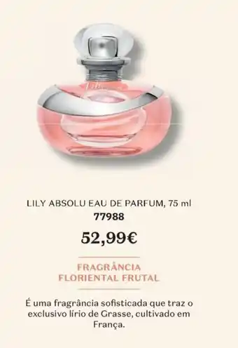 O Boticário Lily absolu eau de parfum, promoção