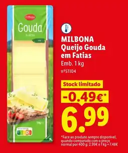 Lidl Milbona queijo gouda em fatias promoção