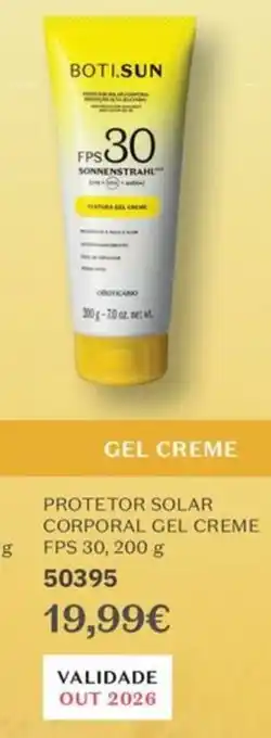 O Boticário Protetor solar corporal gel creme fps 30 promoção