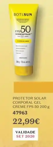 O Boticário Protetor solar corporal gel creme fps 50 promoção