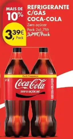 Pingo Doce refrigerante c/gás coca-cola zero açúcar promoção