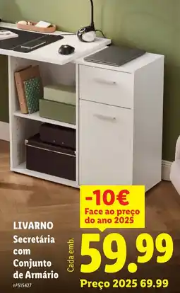Lidl livarno secretária com conjunto de armário promoção