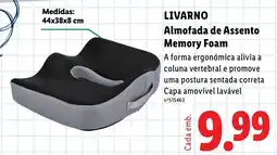 Lidl Livar no almofada de assento memory foam promoção