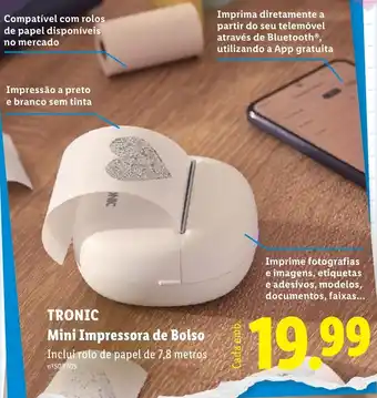 Tronic mini impressora de bolso