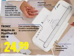 Lidl Tronic máquina de plastificar a3 promoção
