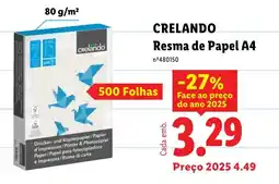 Lidl Crelando resma de papel a4 promoção