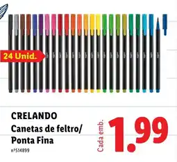 Lidl Crelando canetas de feltro/ponta fina promoção