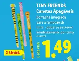 Lidl Tiny friends canetas apagáveis promoção