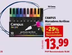 Lidl Campus Marcadores Acrílicos promoção