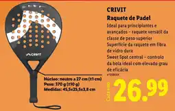 Lidl Crivit raquete de padel promoção