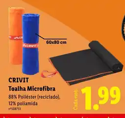 Lidl Crivit toalha microfibra promoção