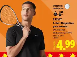 Lidl crivit t-shirt desportiva para homem promoção