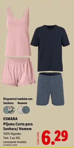 Lidl Esmara Pijama Curto para Senhora/ Homem promoção