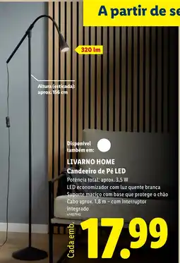 Lidl livarno home candeeiro de pé led promoção