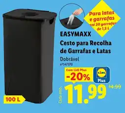 Lidl Easymaxx cesto para recolha de garrafas e latas dobrável promoção