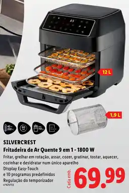 Lidl silvercrest fritadeira de ar quente 9 em 1 - 1800 w promoção