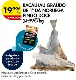 Pingo Doce Bacalhau graúdo de 1ª da noruega pingo doce promoção