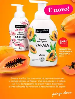 Pingo Doce Sabonete em espuma papaia pingo doce promoção