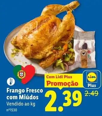 Frango fresco com miúdos
