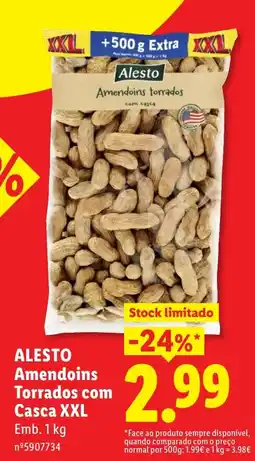 Lidl Alesto Amendoinss Torrados com Casca XXL promoção