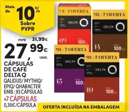 Continente Cápsulas de café delta q promoção