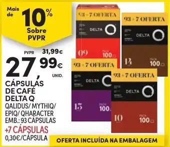 Continente Cápsulas de café delta q promoção