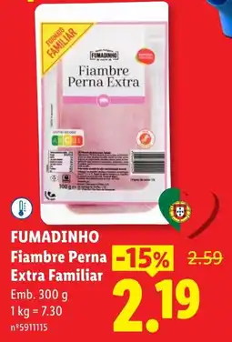 Lidl Fumadinho Fiambre Perna Extra Familiar promoção