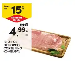 Continente Bifanas de porco corte fino (congeladas) promoção