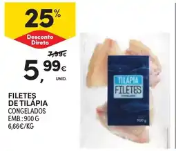 Continente Filetes de tilapia congelados promoção