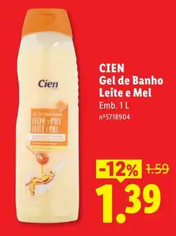 Lidl Cien gel de banho leite e mel promoção