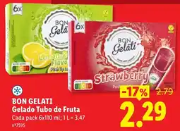Lidl Bon gelati gelado tubo de fruta promoção