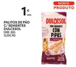 Continente palitos de pão c/ sementes dulcesol promoção