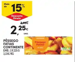 Continente Pêssego fatias continente promoção