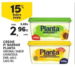 Continente Creme p/ barrar planta original/sabor a manteiga promoção
