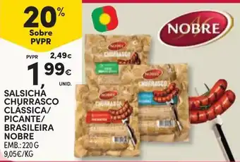 Continente Salsicha churrasco classica/picante/brasileira nobre promoção