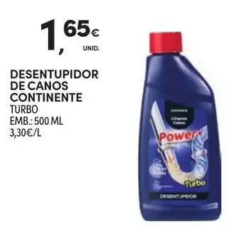 Continente Desentupidor de canos continente turbo promoção