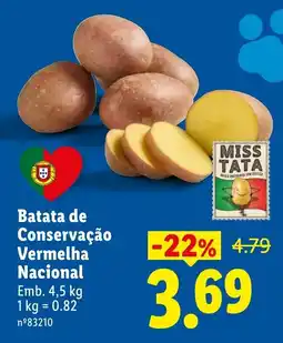 Lidl Batata de Conservação Vermelha Nacional promoção