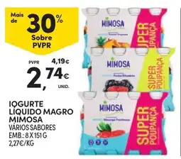 Continente Iogurte líquido magro mimosa promoção