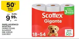 Continente Papel higiênico scottex gigante 2 folhas promoção