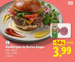 Lidl Hambúrguer de Bovino Angus promoção