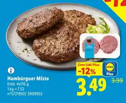 Lidl Hambúrguer Misto promoção