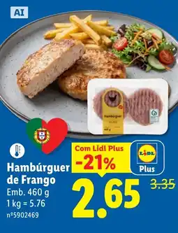 Lidl Hambúrguer de Frango promoção