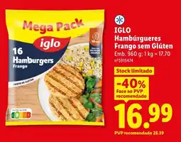 Lidl Hambúrgueres frango sem glúten iglo promoção