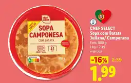 Lidl chef select sopa camponesa com batata promoção
