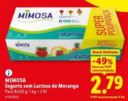 Lidl Mimosa iogurte sem lactose de morango promoção