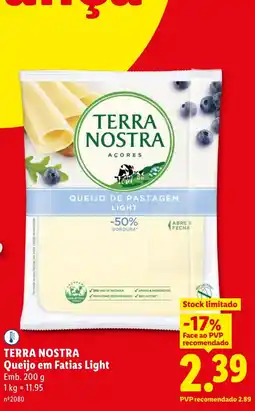 Lidl Terra nostra queijo em fatias light promoção