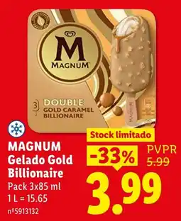 Lidl magnum gelado gold billionaire promoção