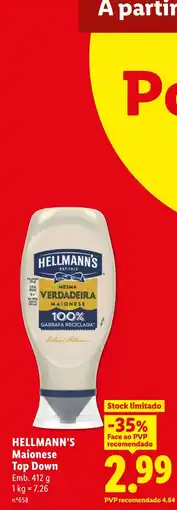 Lidl Hellmann's maionese top down promoção